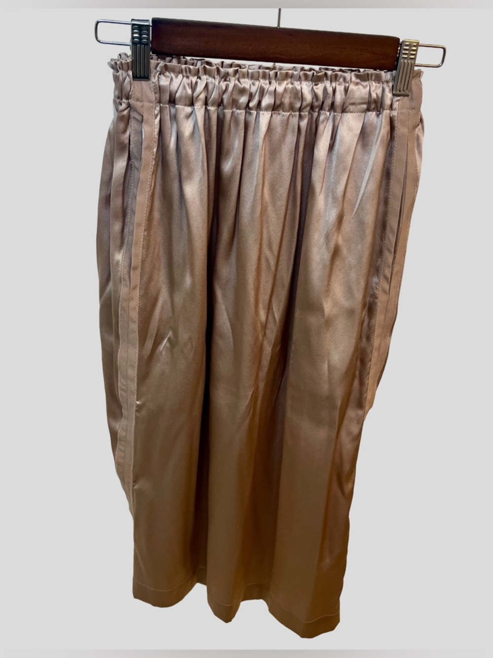 Brazeau Tricot Champagne Taupe Silk Skirt Size 1 - Picture 6 of 11